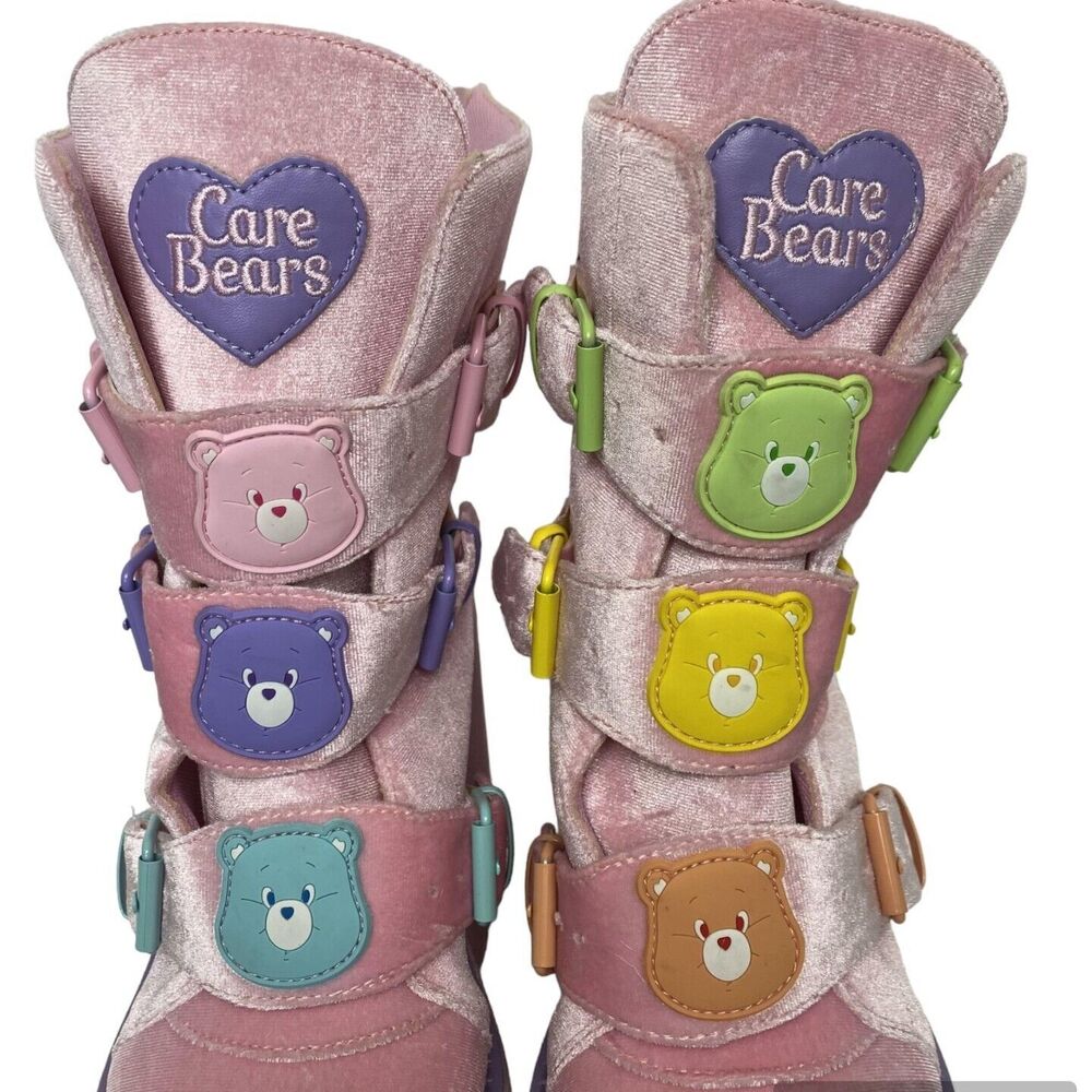 Care Bears by YRU Dune LO Pink Velvet Platforms Cosplay Anime Shoes Boots Sz 9M